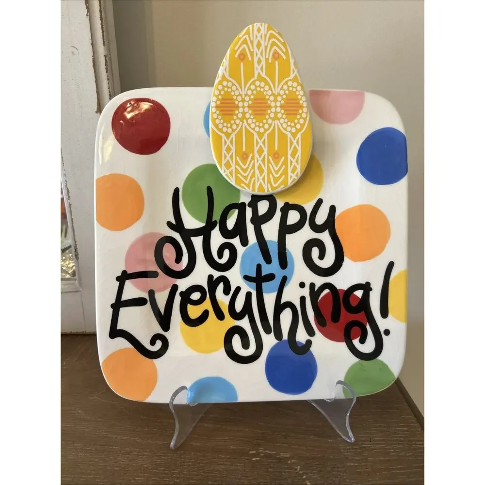 Happy‎ Everything Coton Colors Yellow Easter Egg Attachment With 9.25” Platter
